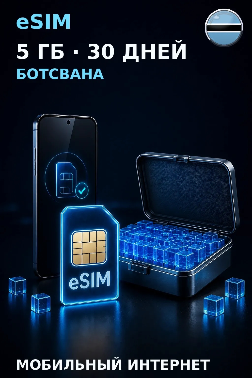 eSIM Ботсвана — 5 ГБ, 30 дней — интернет
