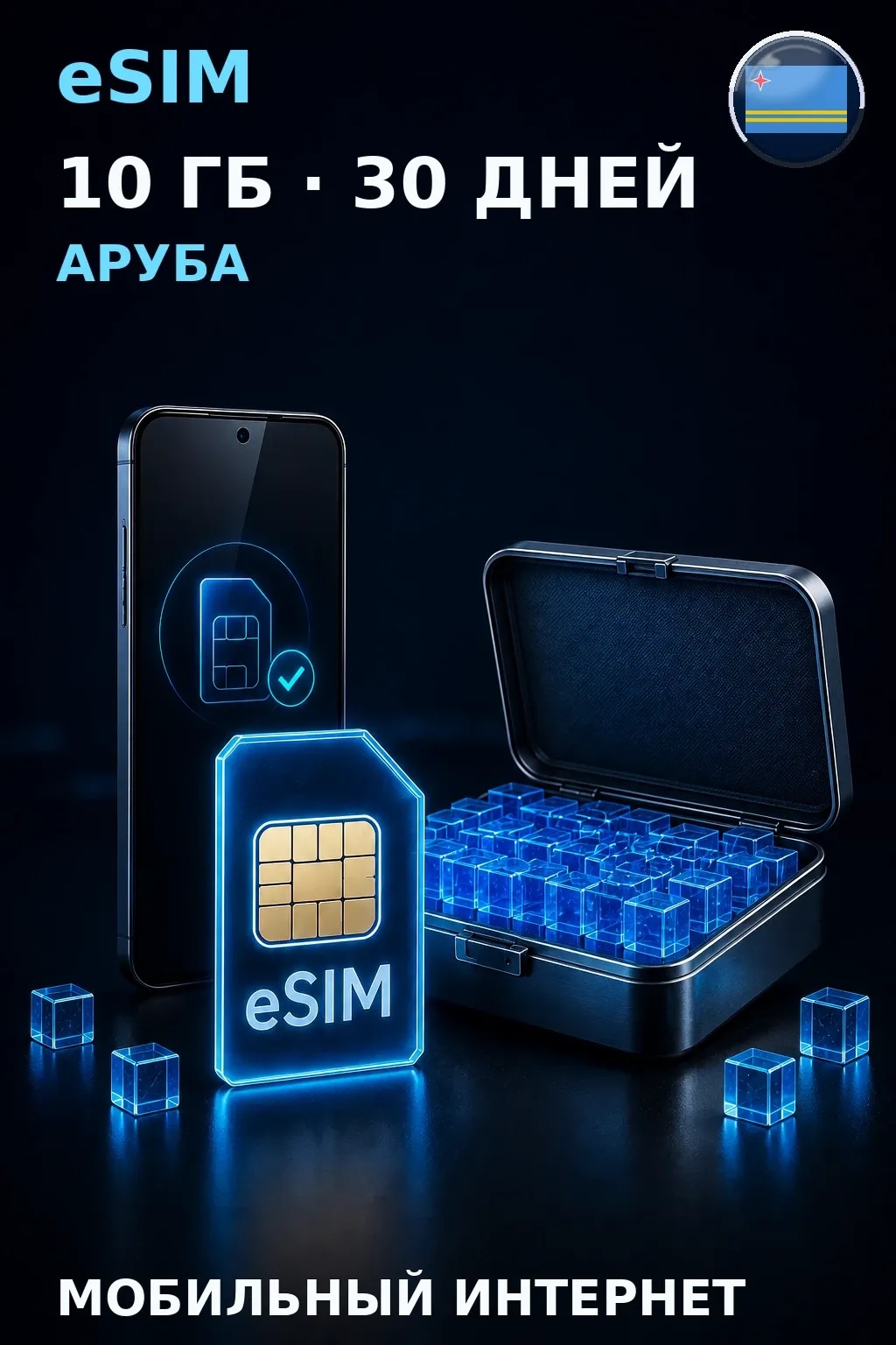 eSIM Аруба — 10 ГБ, 30 дней — интернет